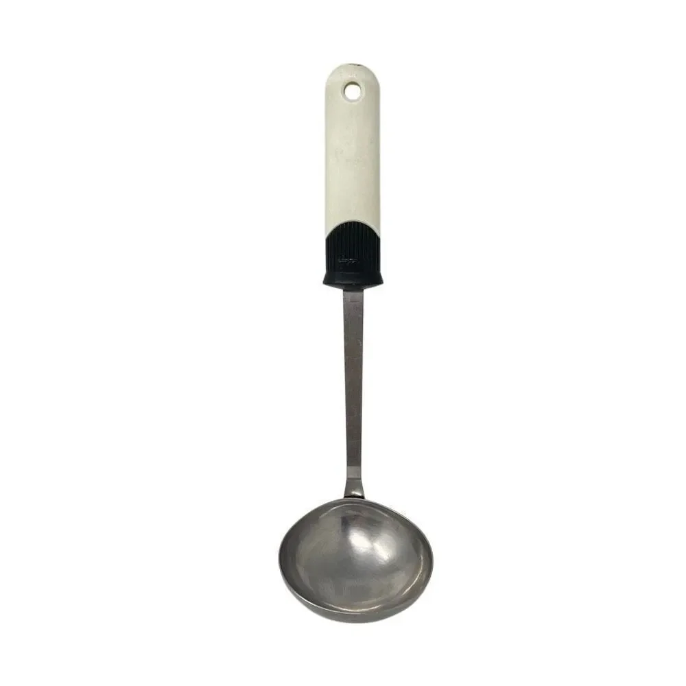 EKCO Ladle Stainless Steel and Nylon Vintage White Black Utensil